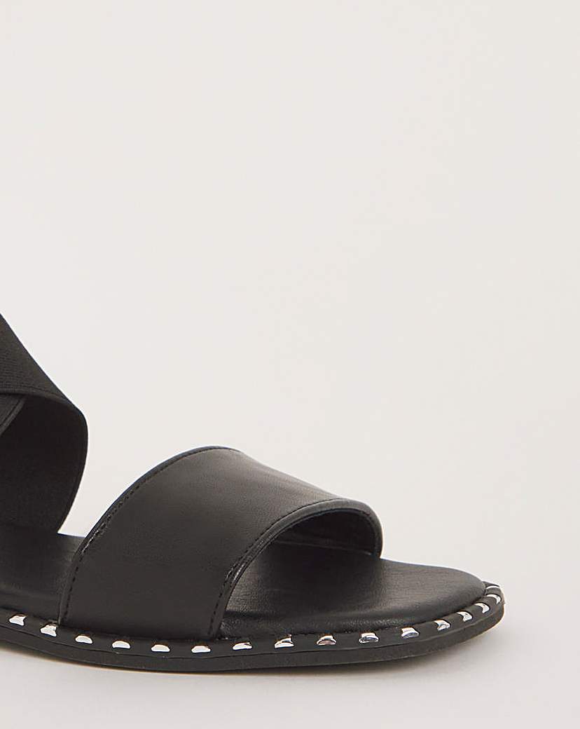 Stretch Cross Upper Flat Sandal Wide