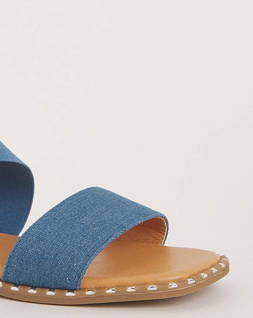 Stretch Cross Upper Flat Sandal Ex Wide