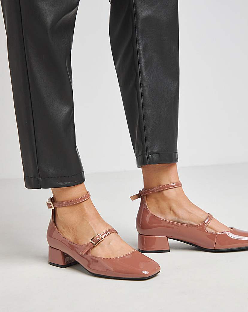 Mary Jane Ankle Strap Heel Shoes ExWide