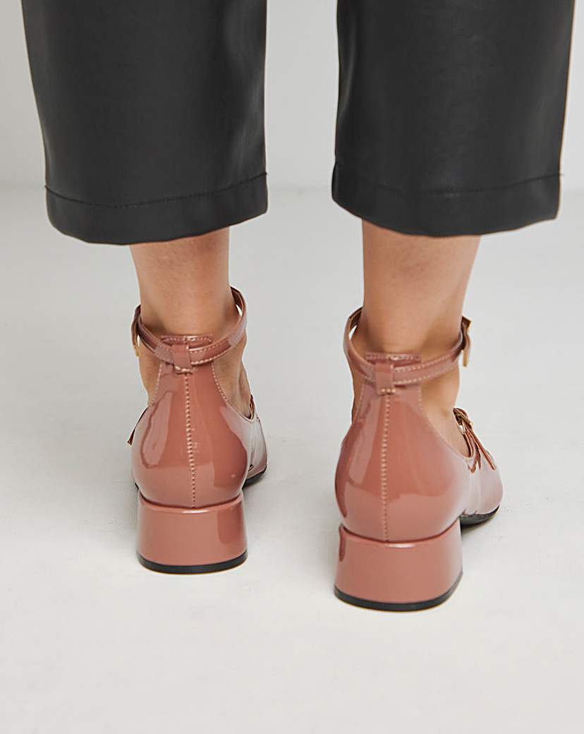 Mary Jane Ankle Strap Heel Shoes ExWide