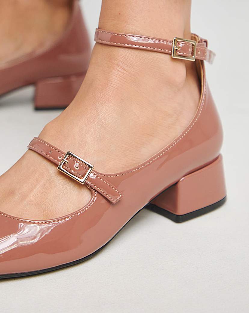 Mary Jane Ankle Strap Heel Shoes ExWide