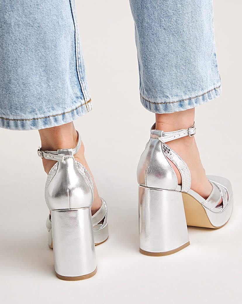 Platform Heeled Shoes Ex Wide Fit