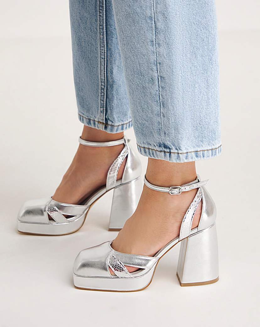 Platform Heeled Shoes Ex Wide Fit