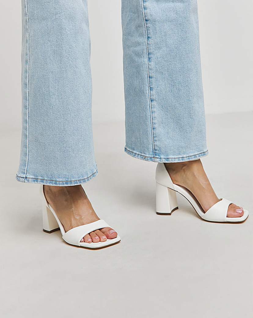 Barely There Block Heel Sandals Ex Wide