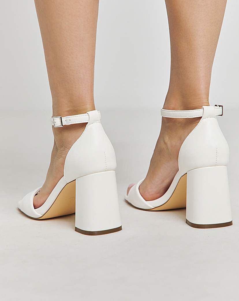 Barely There Block Heel Sandals Ex Wide