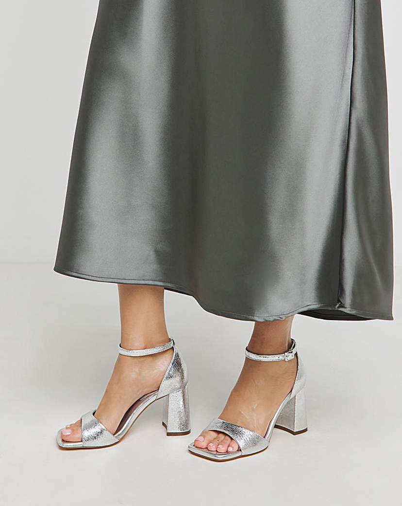 Barely There Block Heel Sandals Ex Wide