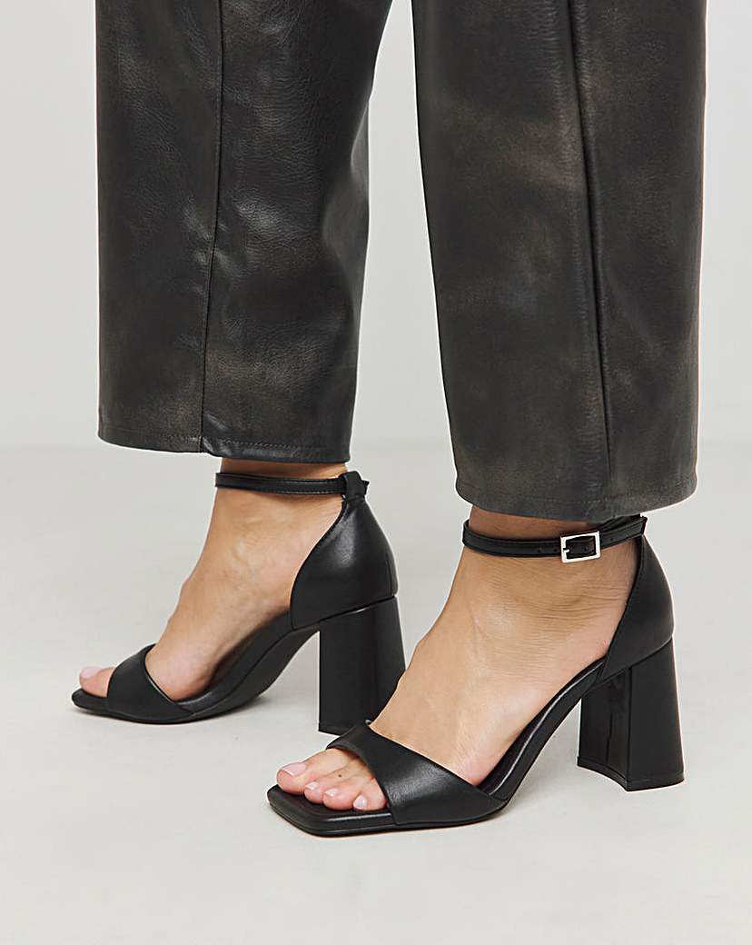 Barely There Block Heel Sandals Ex Wide