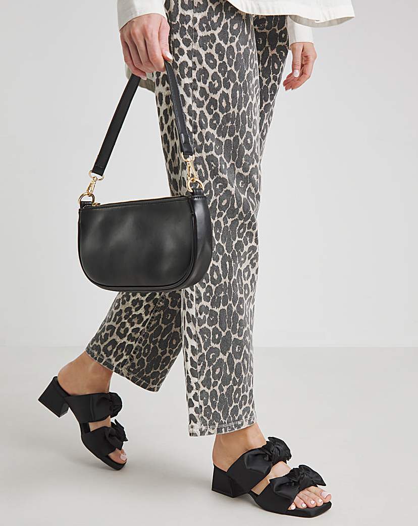 Double Bow Low Heel Mules Wide