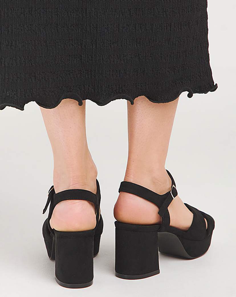 Strap Detail Platform Sandal Ex Wide
