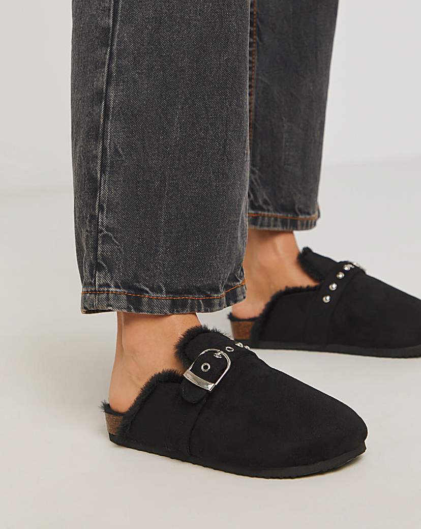 Closed Toe House Shoe Buckle Wide