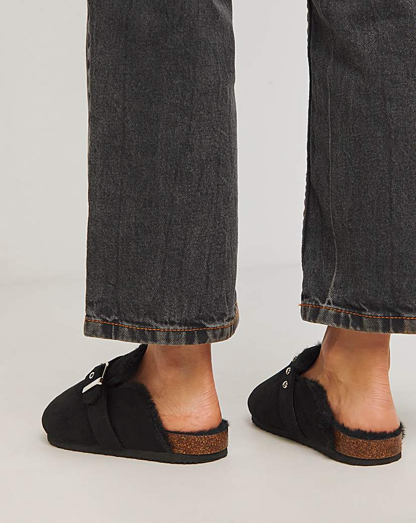 Closed Toe House Shoe Buckle Wide