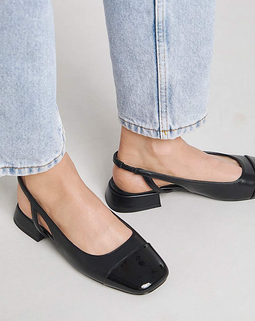 Slingback Toe Cap Shoes Ex Wide Fit
