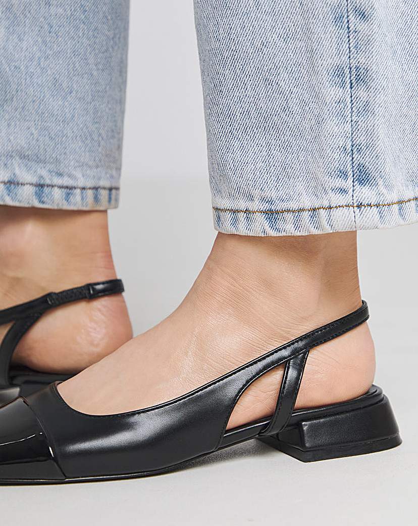 Slingback Toe Cap Shoes Ex Wide Fit