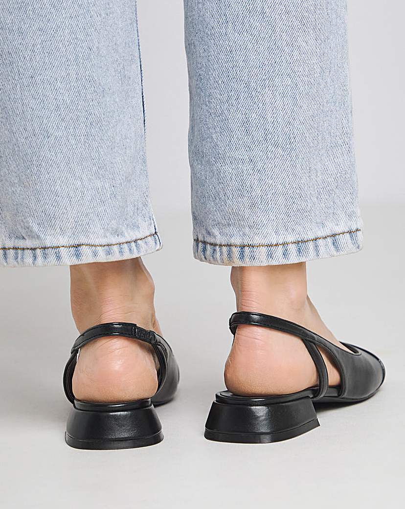 Slingback Toe Cap Shoes Ex Wide Fit