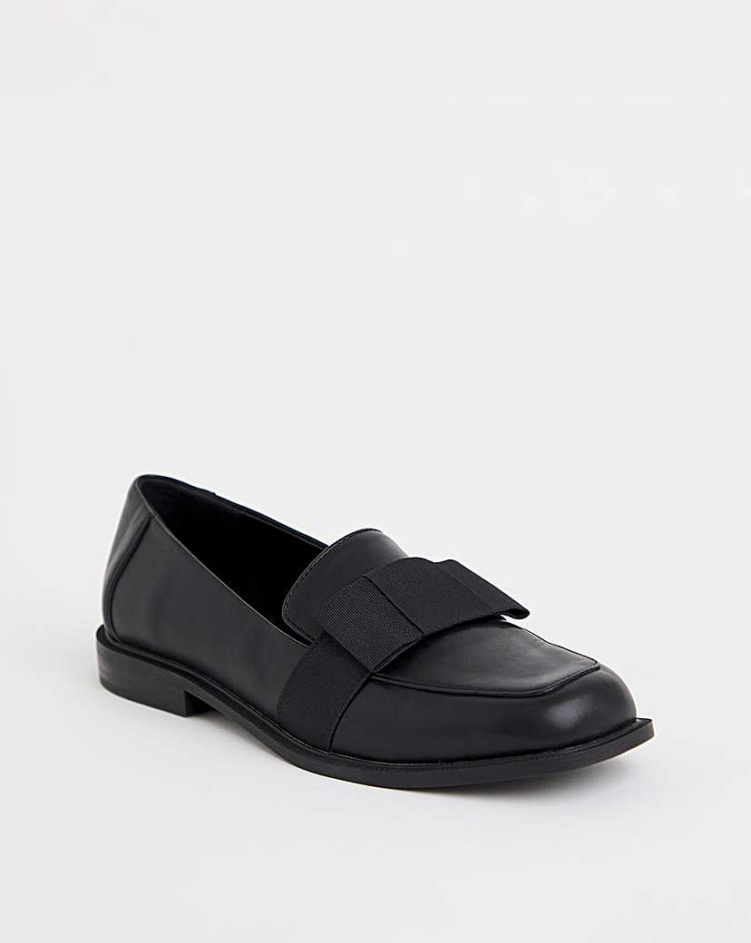 Oversize Bow Loafer Shoes Ex Wide Fit
