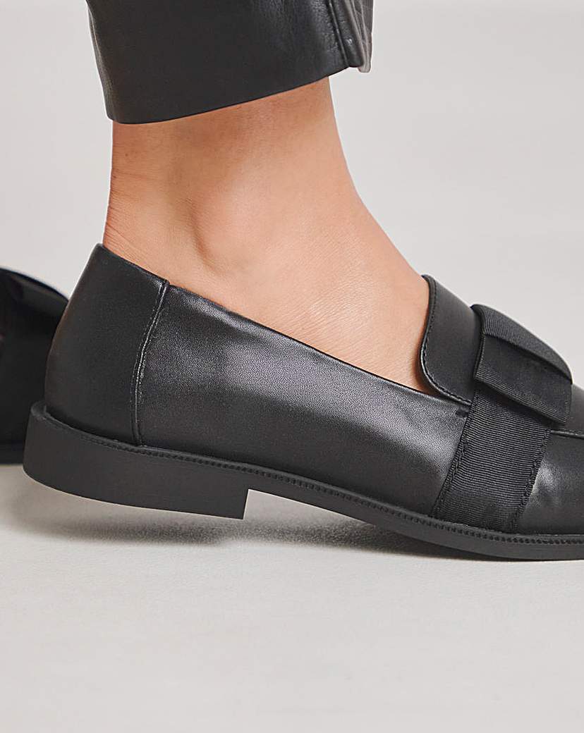 Oversize Bow Loafer Shoes Ex Wide Fit