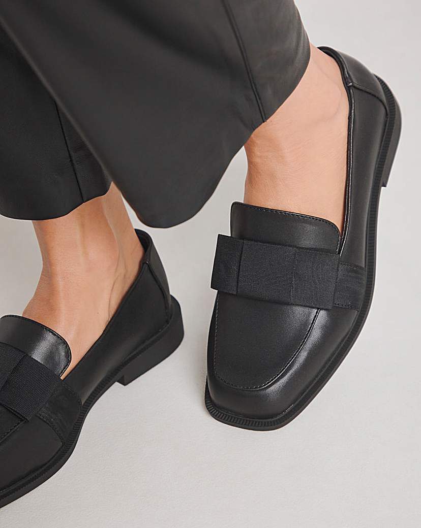 Oversize Bow Loafer Shoes Ex Wide Fit
