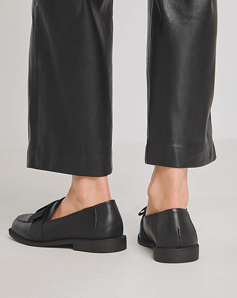 Oversize Bow Loafer Shoes Ex Wide Fit