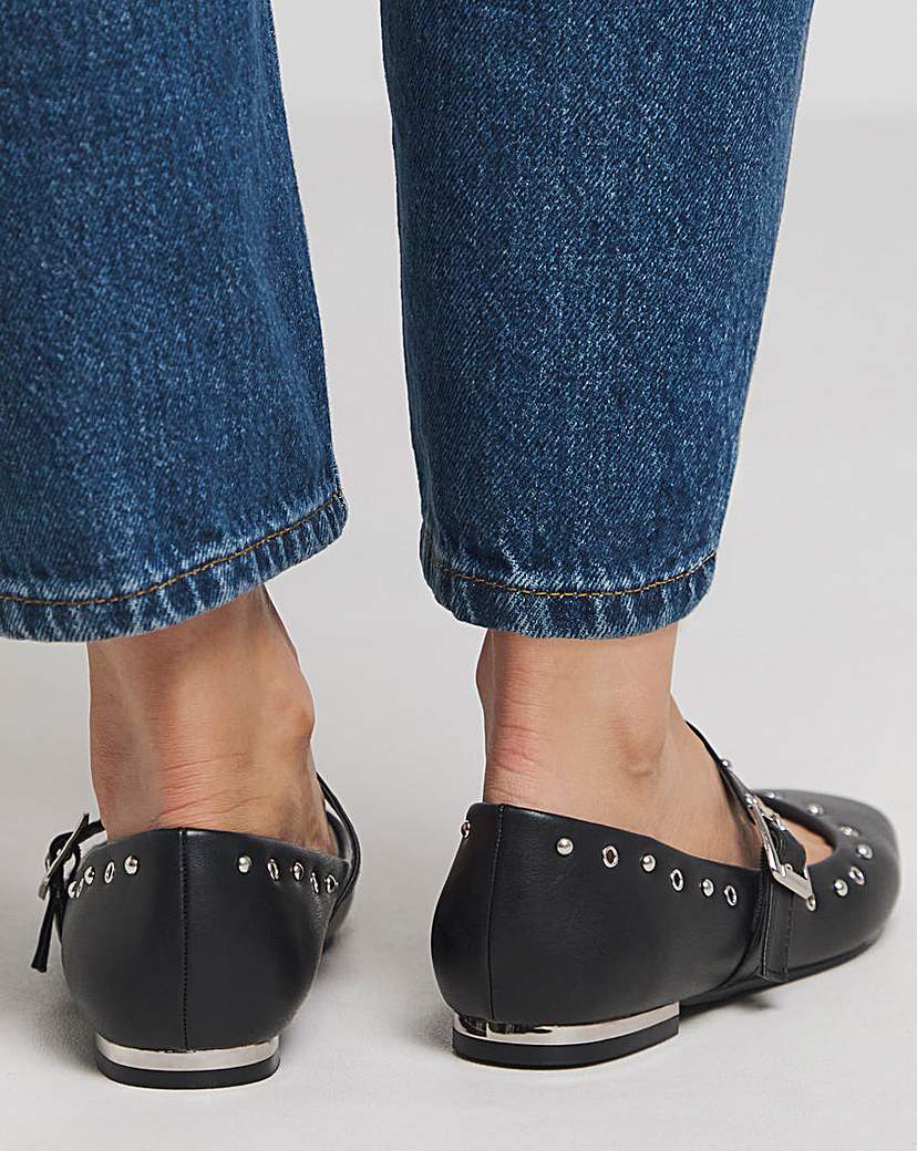 Embellished Mary Jane Shoes Ex Wide Fit