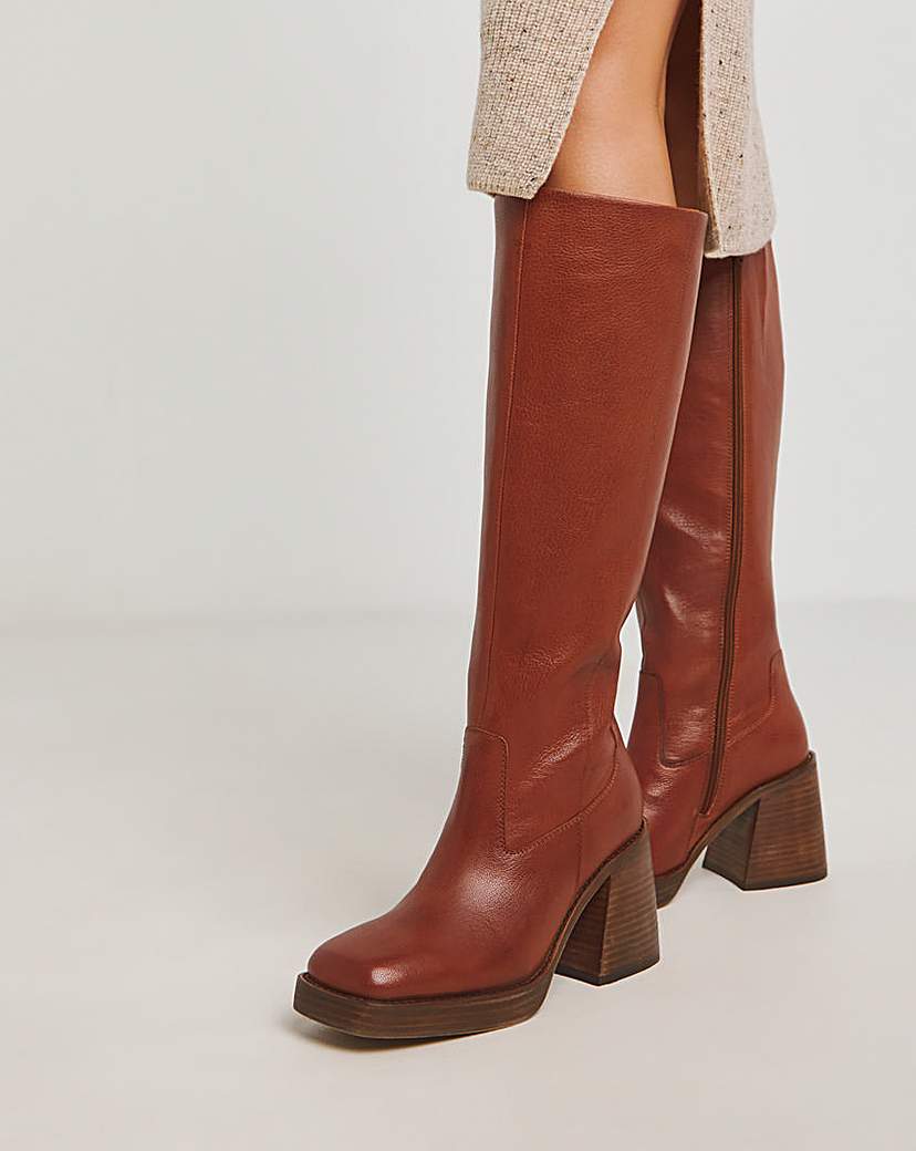 Knee High Platform Boots Ex Wide Stand