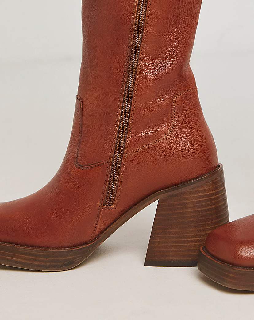Knee High Platform Boots Ex Wide Stand