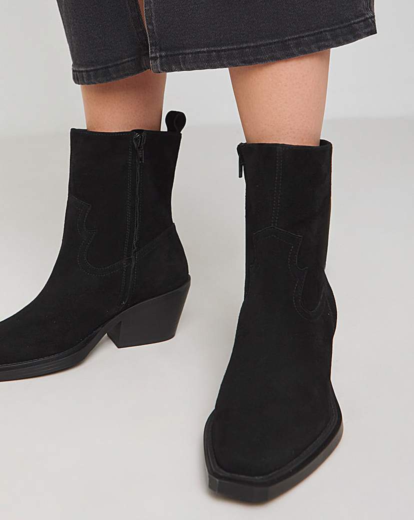 Ankle Western Boots Ex Wide