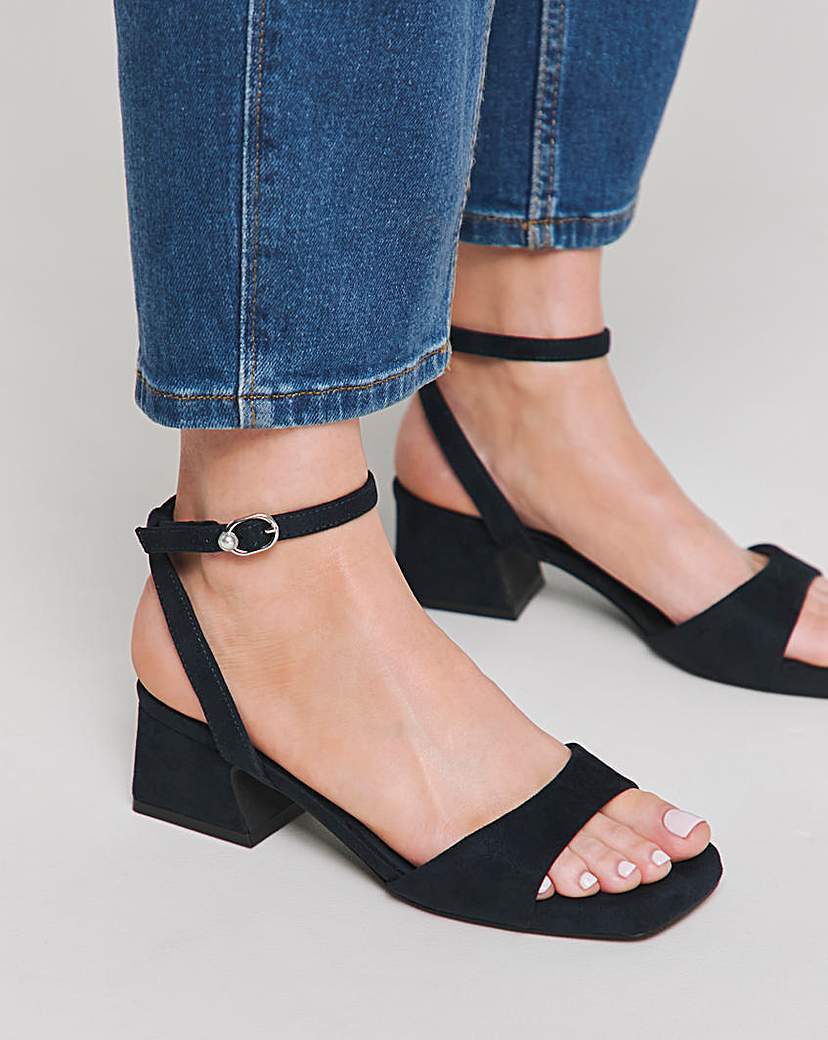 Barely There Low Block Heel Ex Wide