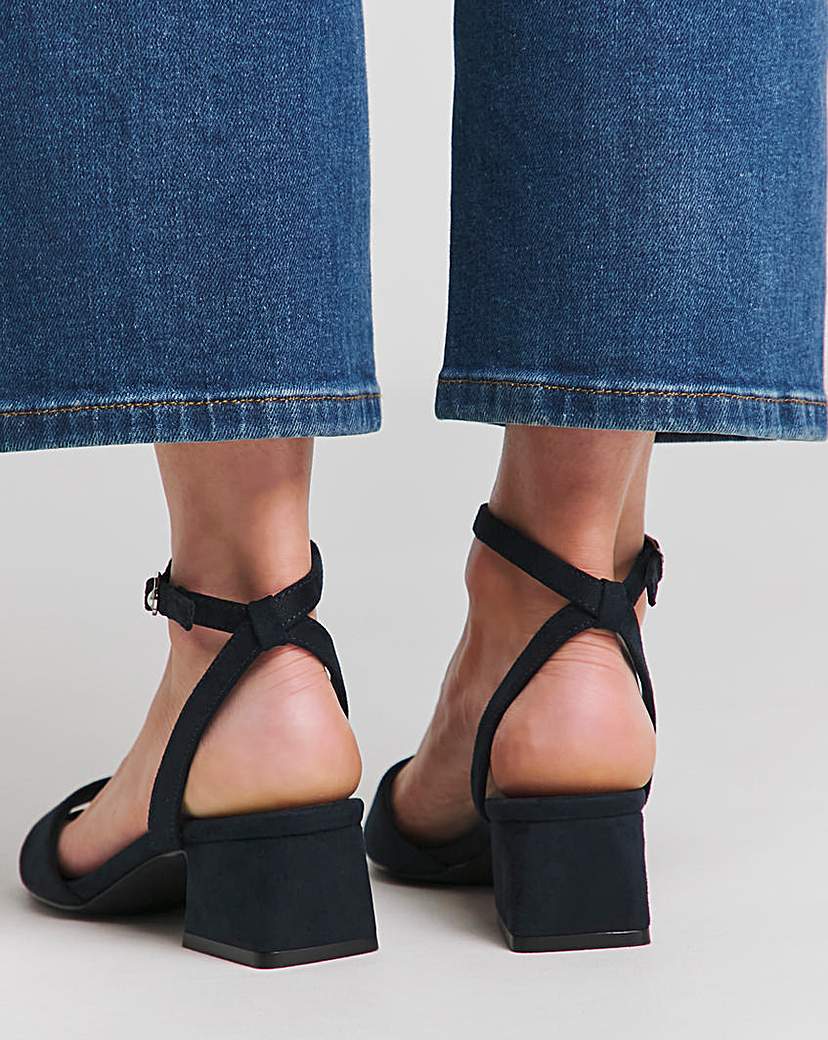 Barely There Low Block Heel Ex Wide