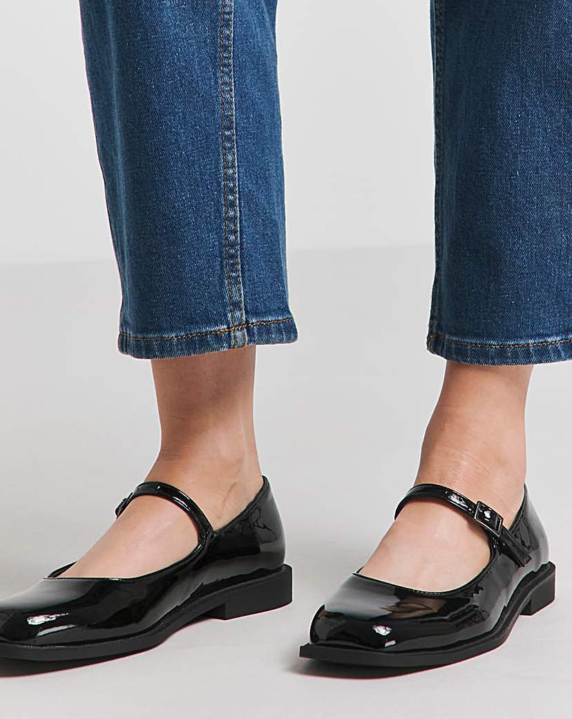Mary Jane Shoes Ex Wide Fit