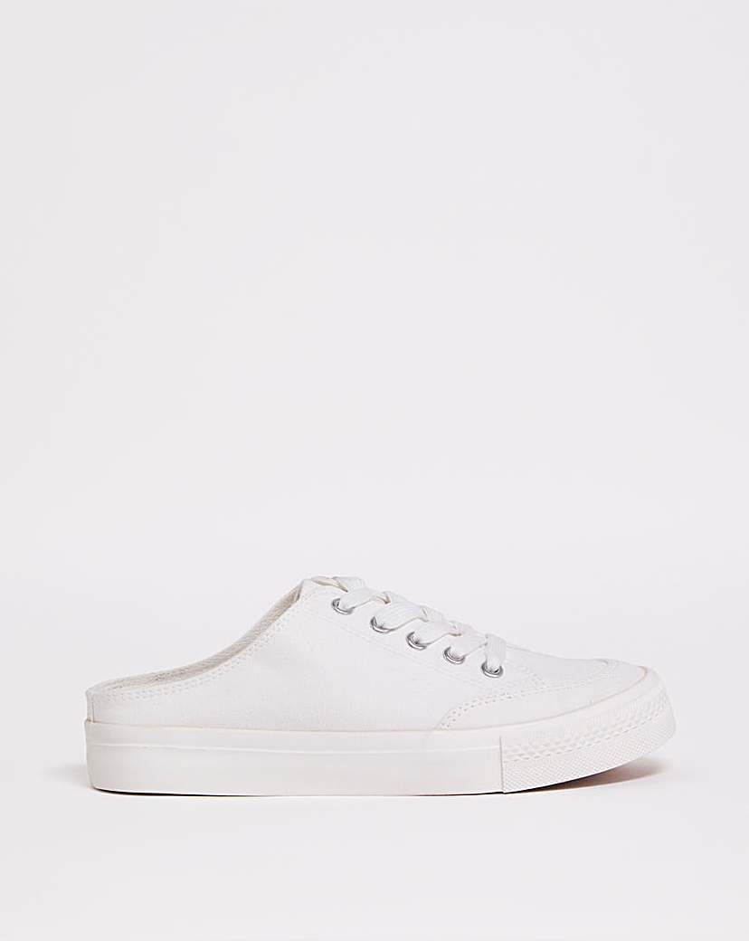 Canvas Mule Trainers Wide Fit