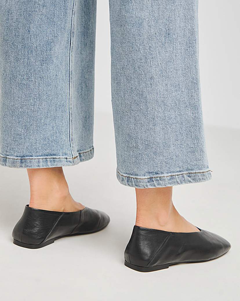Soft Leather High Cut Ballerina ExWide