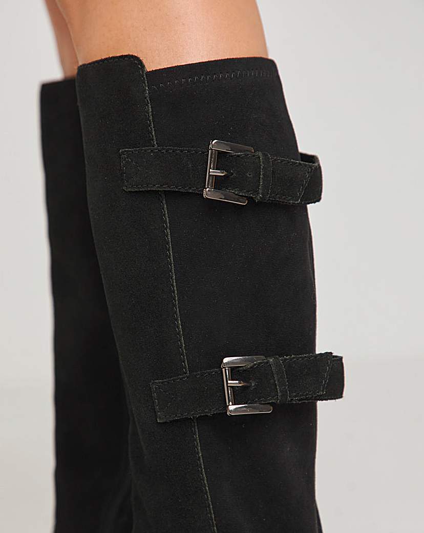 Multi Buckle Chunky Knee Boots Wide SC