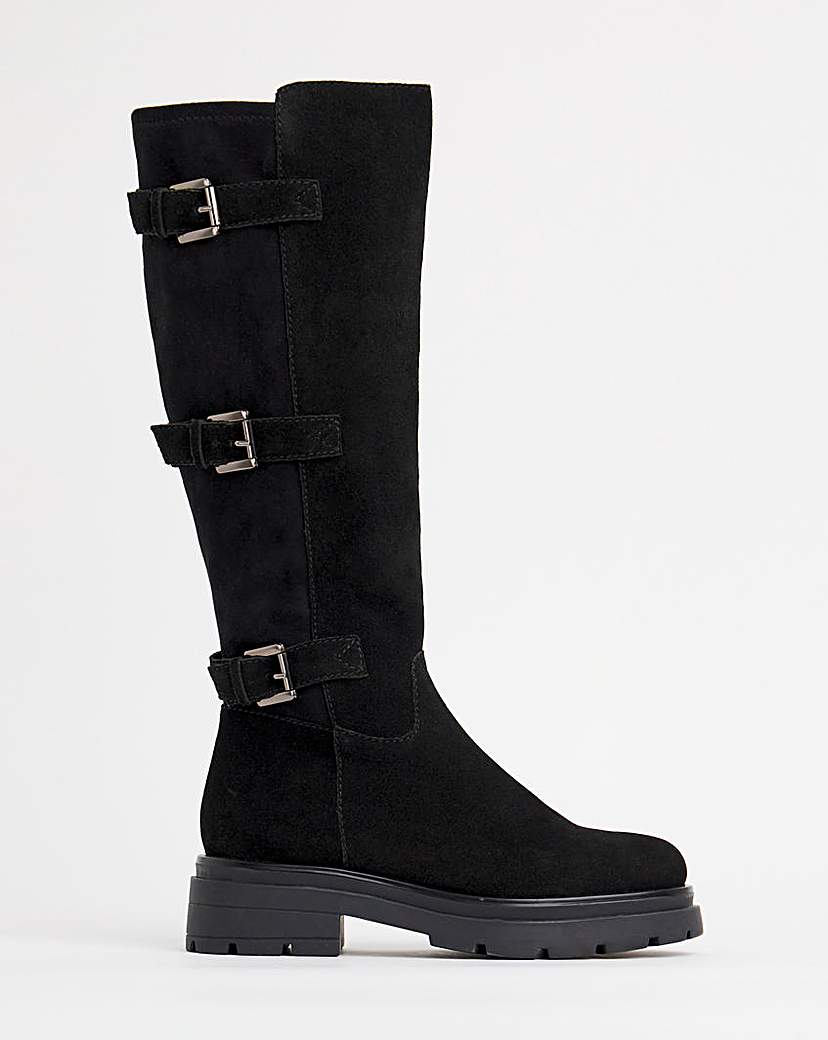 Multi Buckle Chunky Knee Boots Wide SC