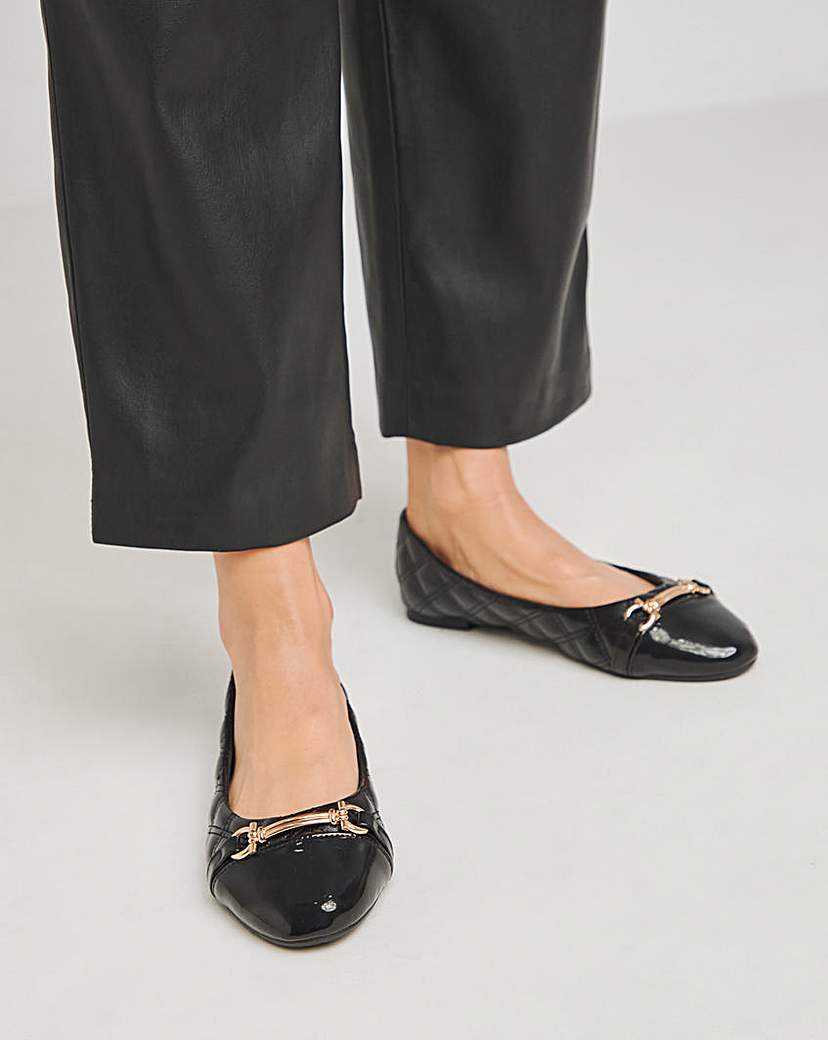 Toe Cap Snaffle Ballerina Extra Wide