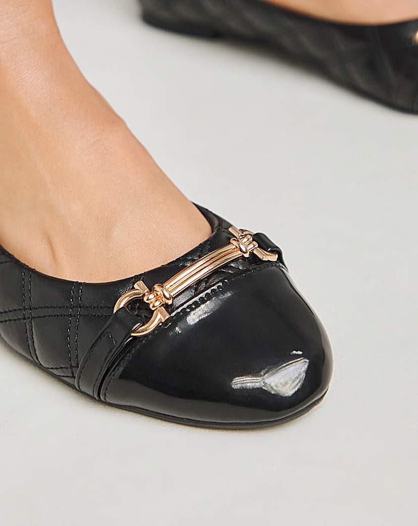 Toe Cap Snaffle Ballerina Extra Wide