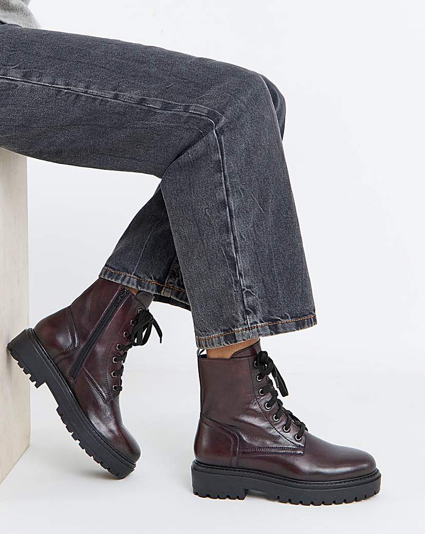 Chunky Lace Up Boot Wide