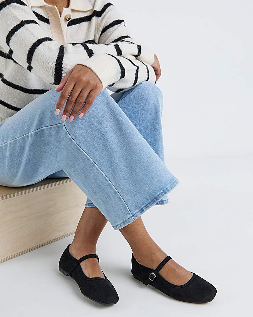 Mary Jane Flat Shoe Extra Wide