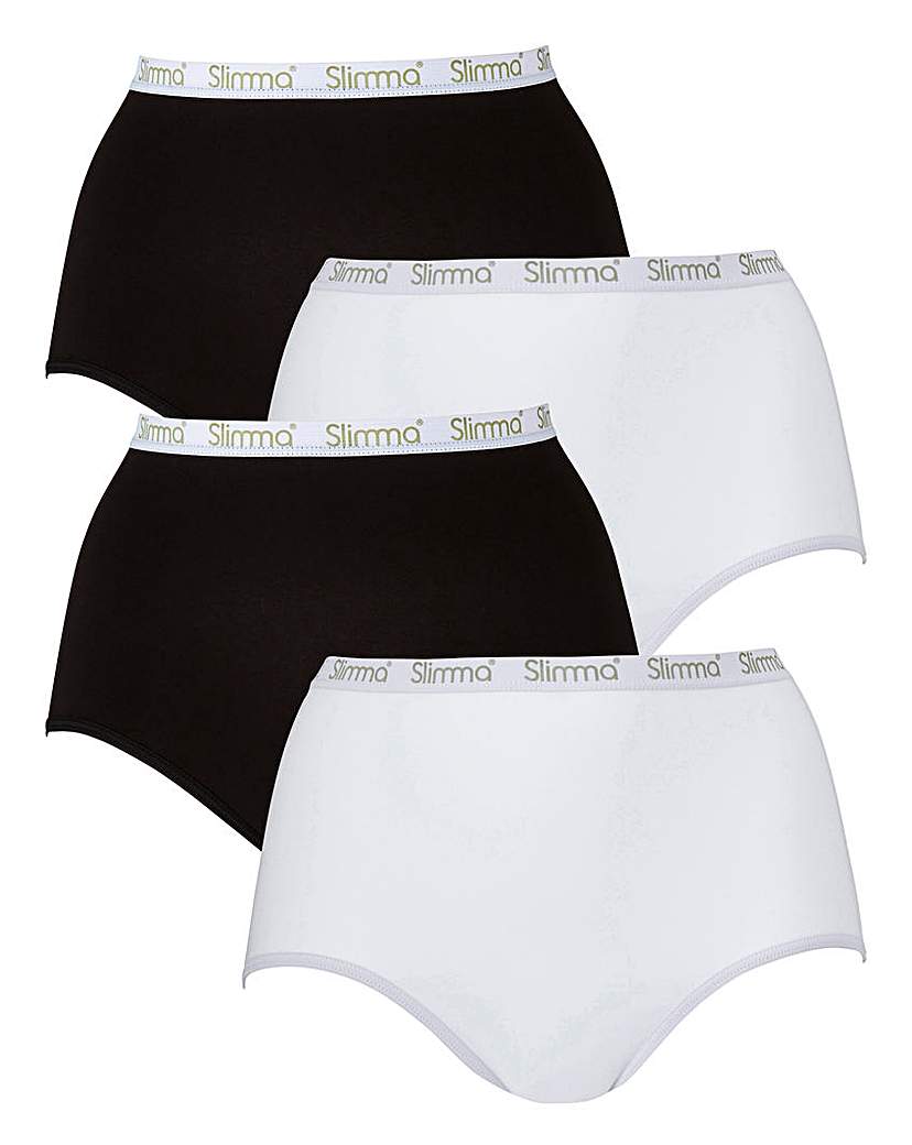 Image of 4Pack Slimma Full Fit Black/White Briefs