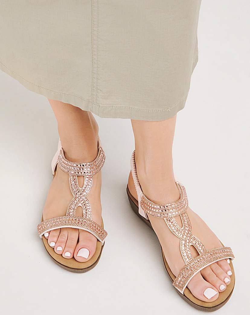 Diamante Comfort Elastic Sandal E Fit