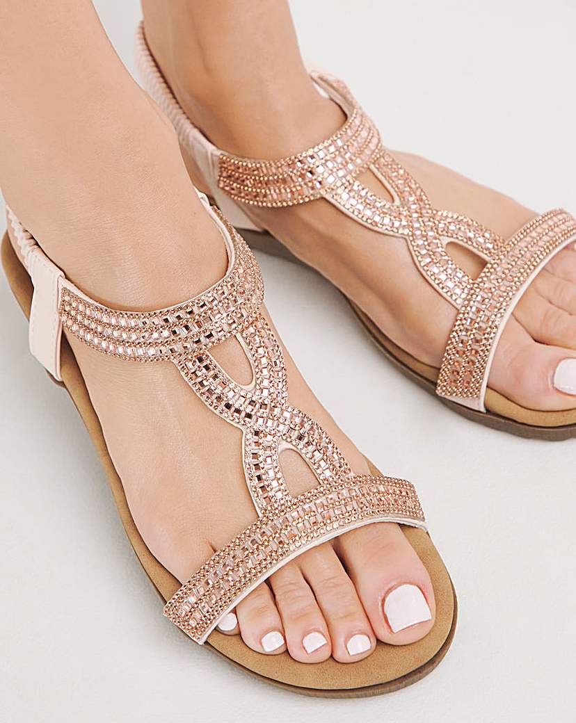 Diamante Comfort Elastic Sandal EEE Fit