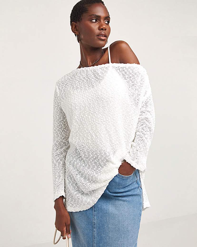 Boucle Slash Neck Longline Top