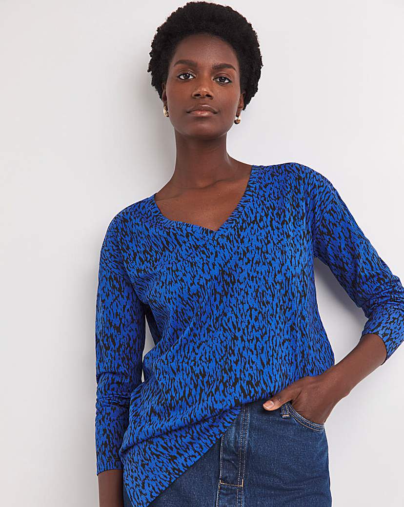 Long Sleeve Slouch V-Neck Longline Top