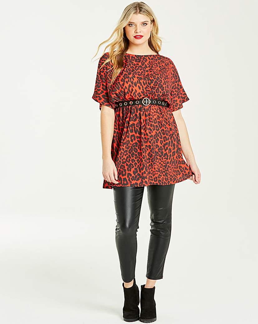 quiz red leopard print top