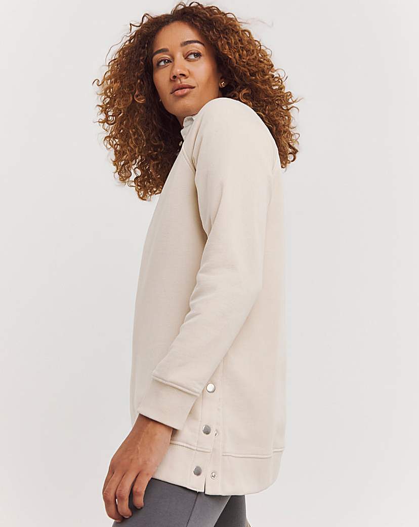 Popper Side Longline Sweatshirt