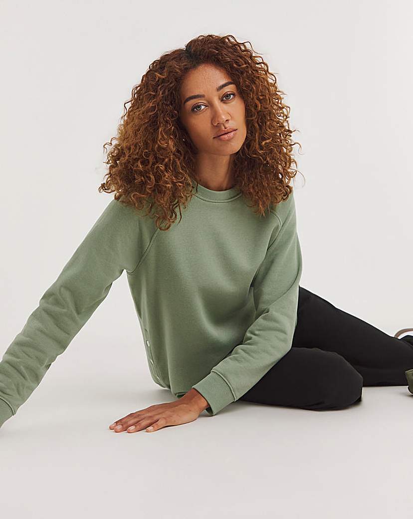 Popper Side Longline Sweatshirt