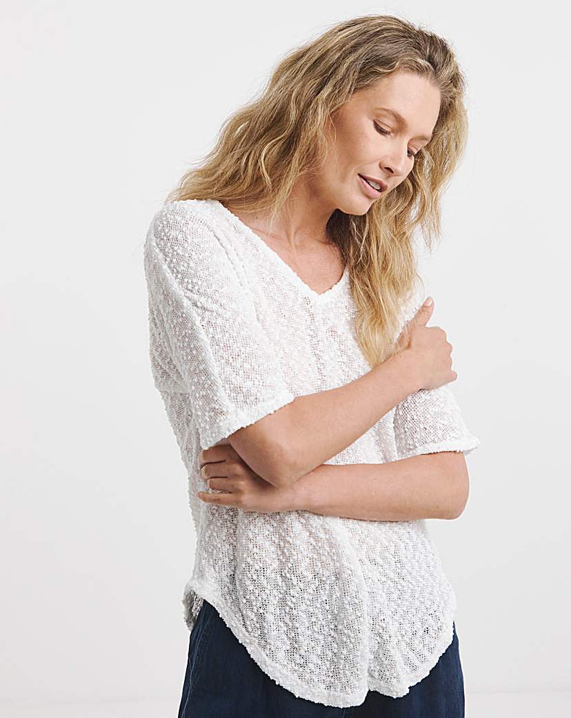 Popcorn V Neck Top