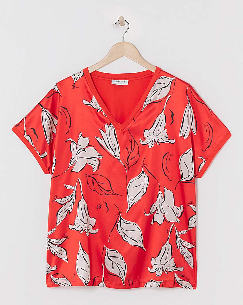 V Neck Satin Front Top