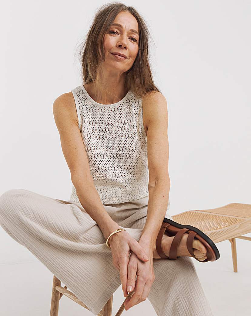 Cream Crochet Vest