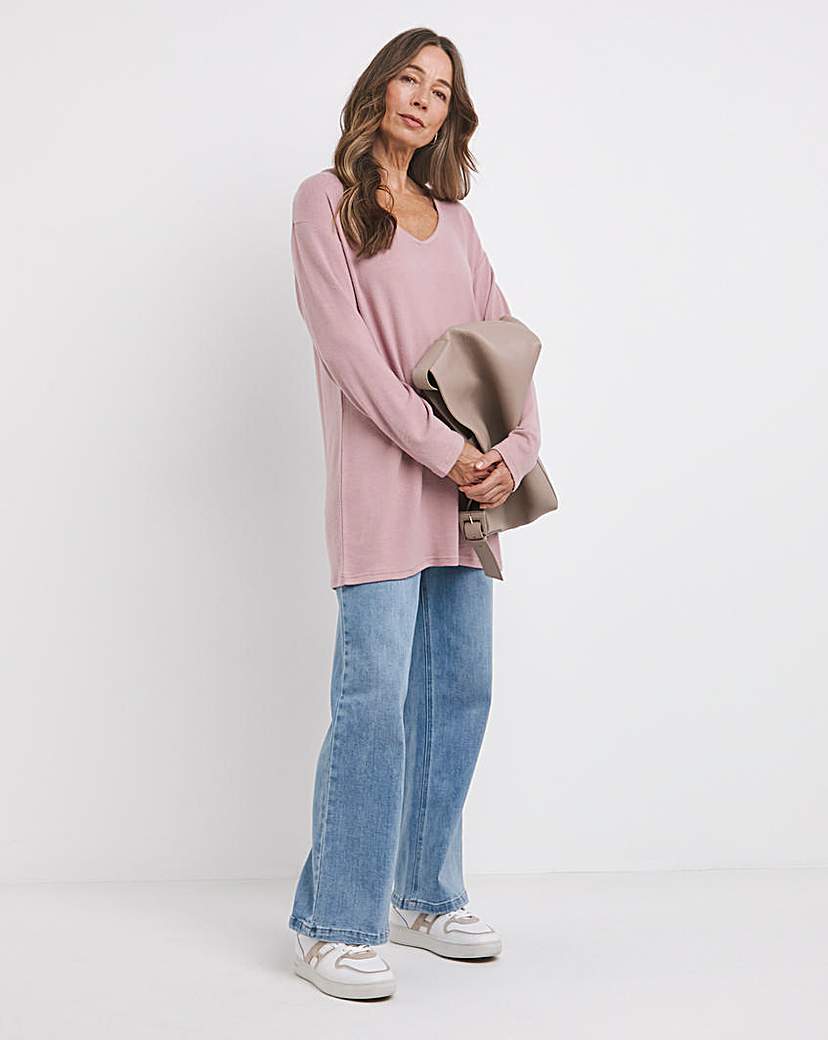 Soft Touch V-Neck Longline Top