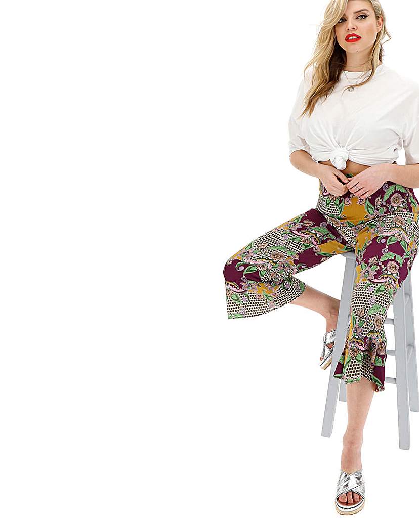Image of Glamorous Kick Flare Printed Trousers